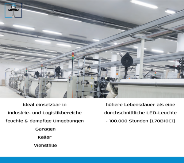 NEU! tempLED RayProof Pro V2 - Wannenleuchte Edelstahl, Ammoniak-beständig, flimmerfrei, IP65, Industrie, Kuhstall – Bild 4